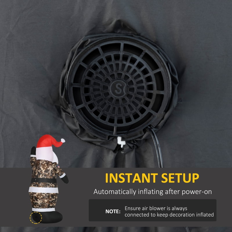 Alvantor Christmas Inflatables Santa Claus, Blow-Up Yard Decoration with LED Lights 51.25"x35.5"x98.5" Camo