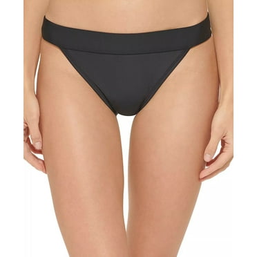 DKNY BLACK Low-Rise Bikini Swim Bottom, US Large