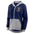 thumbnail image 2 of Women's Fanatics  Navy Milwaukee Brewers Hit It French Terry Full-Zip Hoodie, 2 of 3