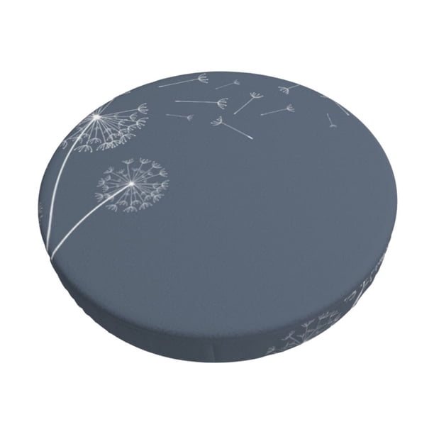 Balery White Dandelion Fundas de asiento para taburete de bar redondo de tela de terciopelo ajustables que protegen de arañazos y manchas para sillas de 14 a 17 pulgadas.-12 inch