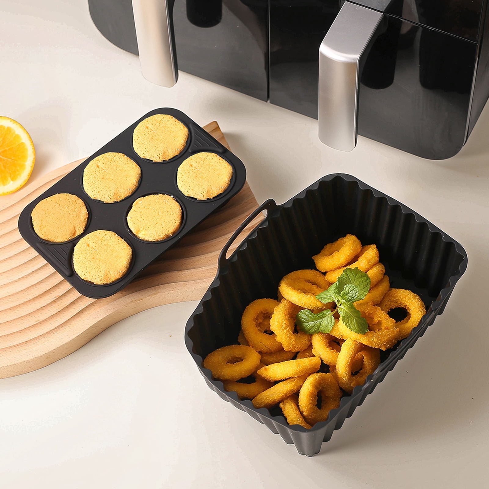 ZenCart Silicone Baking Mat Non-Stick Air Fryer Liner for Cakes Cookies Jelly Pudding Oven Pan Hot Dog Bacon Rack Reusable Cake Molds