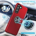thumbnail image 5 of Hidden Series Galaxy S21 Case 5G, [Heat Dissipation] [No Fall-Off Kickstand] 360° Metal Ring, Military Grade Shockproof Protective Phone Case Designed for Samsung Galaxy S21, Red, 5 of 7