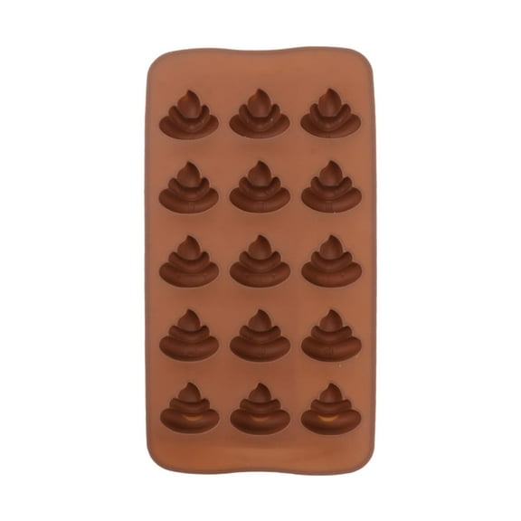 15-Cavity Poop Shape Silicone Mold – Funny Chocolate & Gummy Candy Tray, Ice Cube Maker – Non-Stick, BPA-Free – Novelty Baking for Birthdays, Pranks