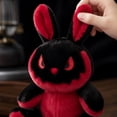 thumbnail image 3 of Gothic Black Red Bunny Halloween Plush, Creepy Reborn Rabbit Stuffed Animal Toy, Halloween Gifts for Teens Adults, 8.66 Inch, 3 of 7