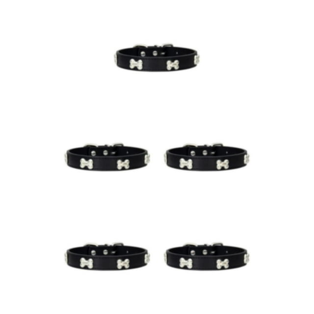 Guardoinrt Comfortable Wear In Multiple Sizes With Stylish PU Multiple Sizes Available PU Cat Collar black 2.0*40cm 5Set