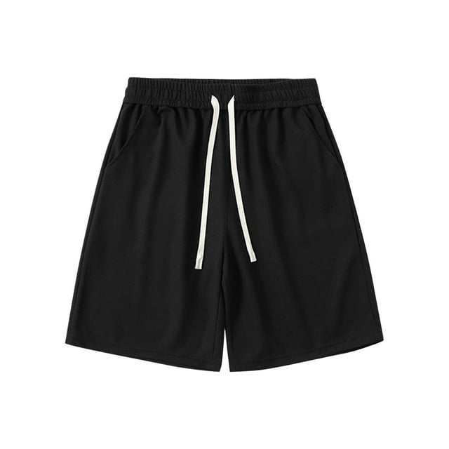 Homme Couleur Unie Décontracté Mode Ample Taille Élastique Poches Short d'Exercice Pantalon