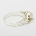 thumbnail image 5 of LBG British Made 9k White Gold Cultured Pearl & Peridot Womens Cluster Ring - 33 size options - Size 6.25, 5 of 6