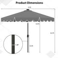 thumbnail image 5 of PetFurnishn 10FT Solar LED Patio Umbrella, 2-Tiers Scalloped Outdoor Table Market Umbrella with 24 LED Lights, Vented Top, Tilt Adjustment, Crank, 8 Ribs for Backyard Poolside Deck Beach Lawn (Gray), 5 of 18