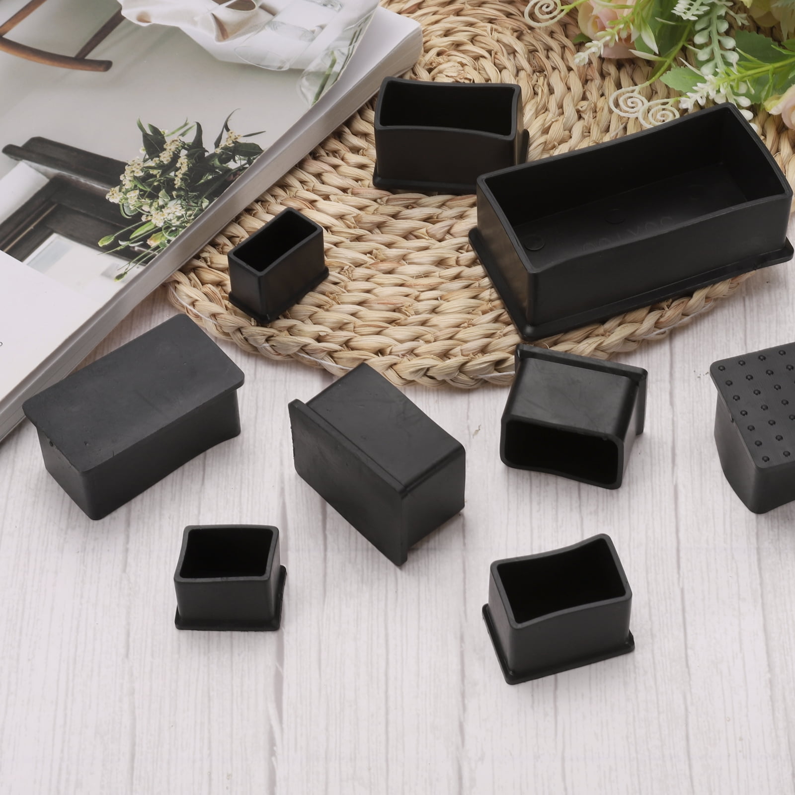 Unique Bargains Rectangle Chair Leg Caps for Floor Protection 2.36"x 1.18"x1.26"