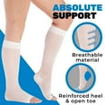 thumbnail image 6 of Made in USA Toeless Women Compression Socks 15-20mmHg Varicose Veins, White, XL, 6 of 11