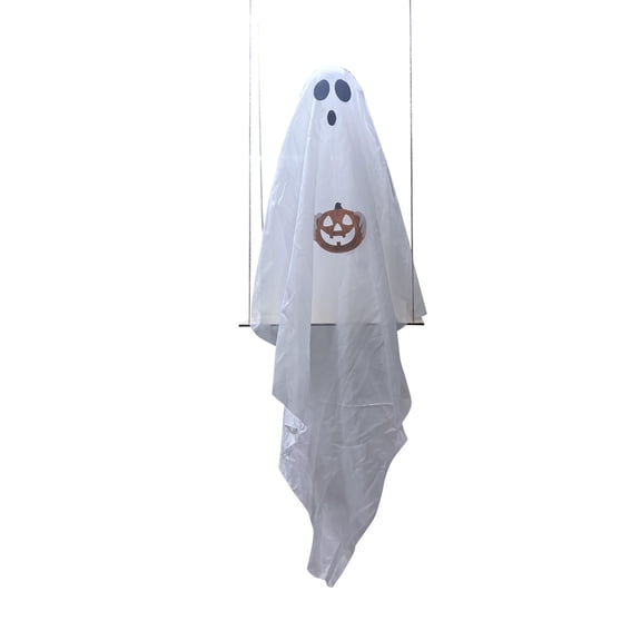 Halloween Decorations Ghost Holding Pumpkin Swing Hanging Decoration, Battery Operated Light Up Ornament, Halloween Outdoor Yard Porch Tree Party Decor