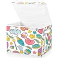 thumbnail image 2 of Sweet colorful doodle pattern Storage Bins, Foldable Cloth Basket, Cube Organizer with 2 Handles, Suitable for bedrooms, living rooms, wardrobes, and workspaces, With cover, 2 of 5
