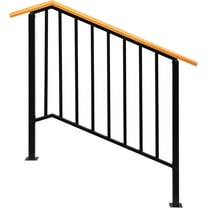 XgoodX Outdoor Stair Railing, Fits 1-4 Steps Transitional Wrought Iron Handrail, Handrails for Outdoor Steps with Installation Kit for Concrete or Wooden Stairs