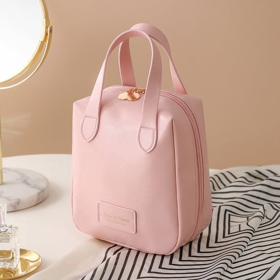 Large Capacity Cosmetic Bag Travel Makeup Organizer with Brush Holder Wash Pouch for Women Girls