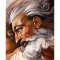 thumbnail image 2 of Michelangelo 26x31 Gold Ornate Wood Framed with Double Matting Museum Art Print Titled - Head Of God-3, 2 of 4