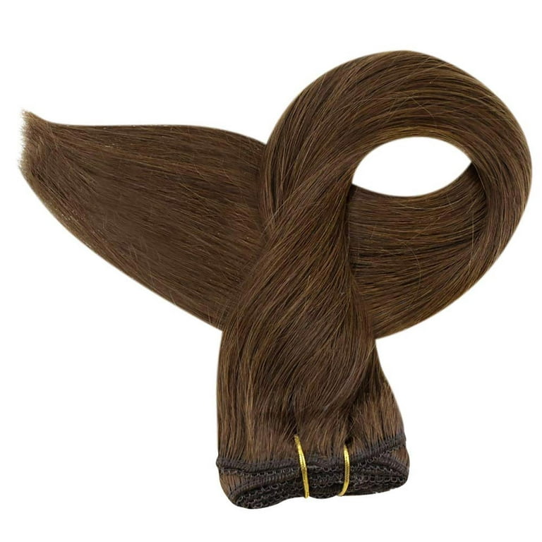 VARIO Hair Extensions Clip in Human Hair Medium Brown Clip on Hair  Extension for Women 15 Inche 70g Straight and Thick 16 Clips 7 Pieces  Double Weft