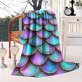 thumbnail image 2 of Mermaid Scales Pattern Blanket,Comfortable Soft Flannel Throw Blanket,All Season,Warm Lightweight Blankets for Sofa Bed Couch Living Room Chair,60"x80"(150x200cm), 2 of 4
