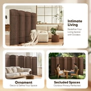 Jostyle Room Divider 6ft. Tall Extra Wide Privacy Screen, Folding Privacy Screens with Diamond Double-Weave Room dividers and Freestanding Room Dividers Privacy Screens(Mocha, 8-Panel)
