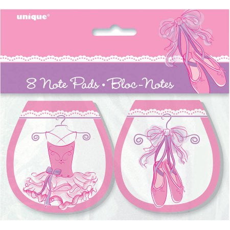 Safari Party Notepad - (4 Pack) Pink Ballerina Notepad Party Favors, 8ct