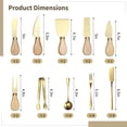 thumbnail image 4 of 20 Pcs Charcuterie Set, 6 Cheese Cutters with Spoons, Forks, Spreaders, Serving Tongs, Wooden Handle Utensils for Butter, Appetizers, 4 of 5