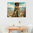 thumbnail image 2 of COMIO African American Women Canvas Wall Art Decor,Women's Popular Canvas Painting,Black Woman Silver Glitter Textured Canvas Print ,, 2 of 4