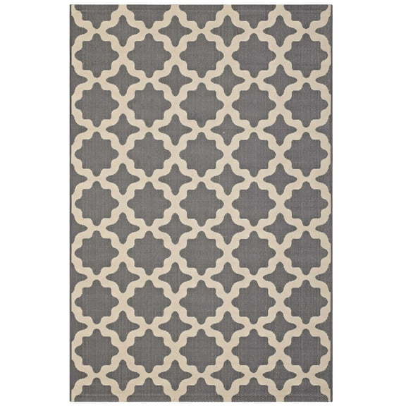 Area Rug Runner Floor Carpet, Indoor Outdoor, Moroccan, Rectangular, 9x12, Grey Gray and Beige, Modern Contemporary Urban Design, Living Lounge Room Hotel Lobby Hospitality