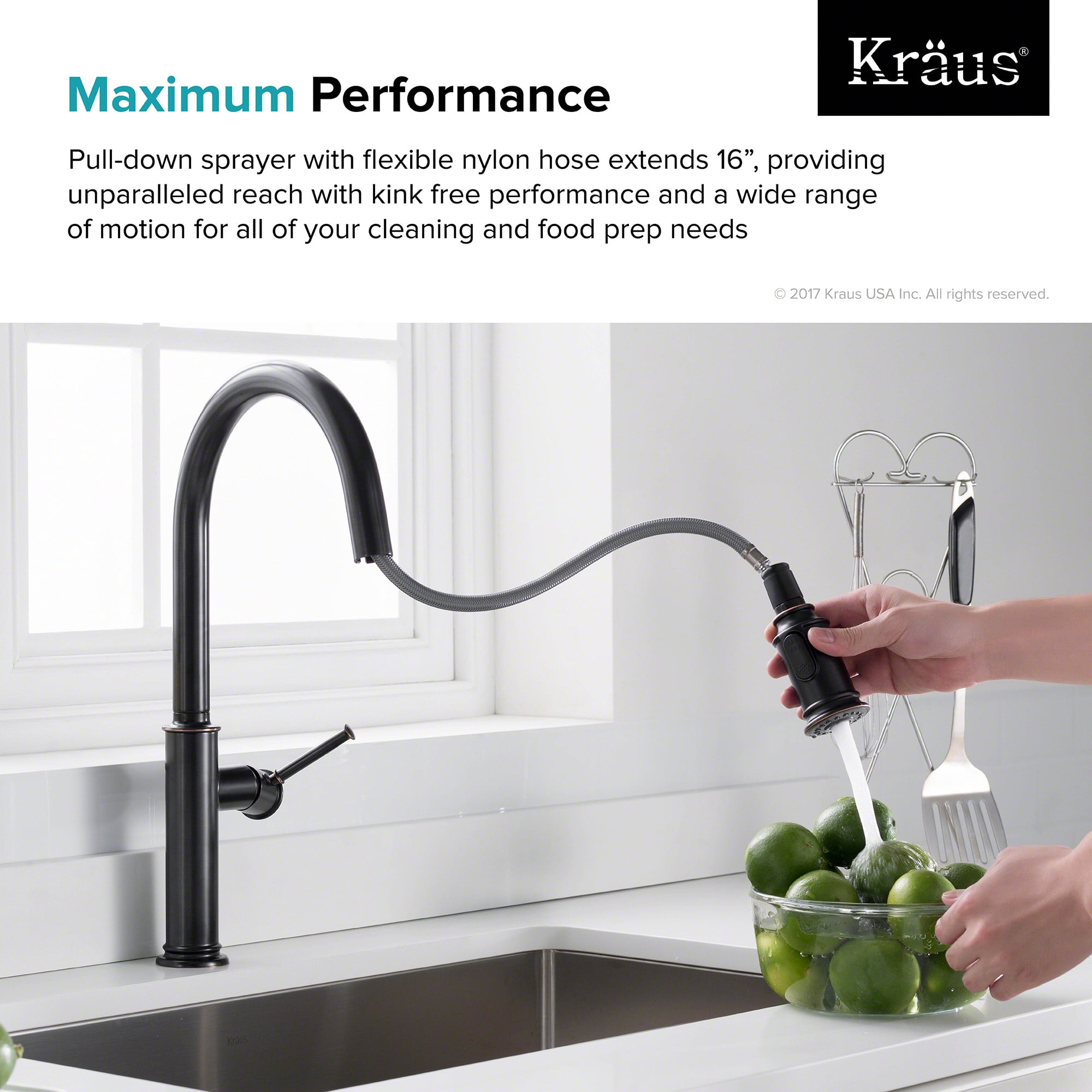 Kraus Sellette™ Single Handle Pull Down Kitchen Faucet with Deck Plate and Soap Dispenser in Oil Rubbed Bronze Finish