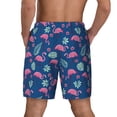thumbnail image 4 of Balery Plants And Flamingos Mens Swim Trunks Swim Shorts for Men Quick Dry Inseam Beach Shorts with Compression Liner Pocket-XX-Large, 4 of 9