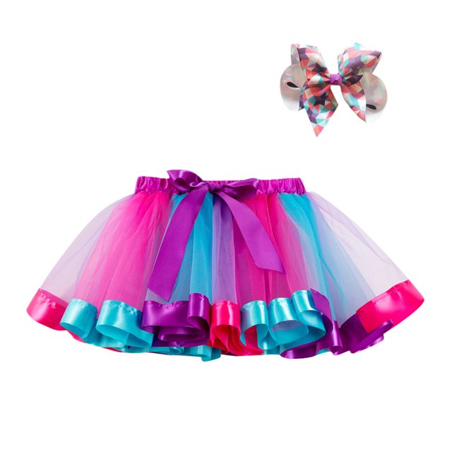 Gibobby faldas para mujer corta Niñas niños tutú fiesta baile Ballet niño bebé disfraz falda + horquilla conjunto(Morado, 7 Años)