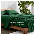 thumbnail image 4 of Full XL Sheet Set - Luxury 1800 Ultra-Soft Microfiber Full Extra Long Sheets - Double Brushed - Deep Pockets - Easy Fit - 4 Piece Set - Bed Sheets (Full XL, Heathered Forest Green), 4 of 8
