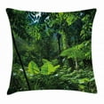 thumbnail image 1 of Plant Throw Pillow Cushion Cover, Green Jungle Untouched Nature Environmental Concerns Flora Fauna Jungle Rainforest, Decorative Square Accent Pillow Case, 24 X 24 Inches, Forest Green, by Ambesonne, 1 of 2