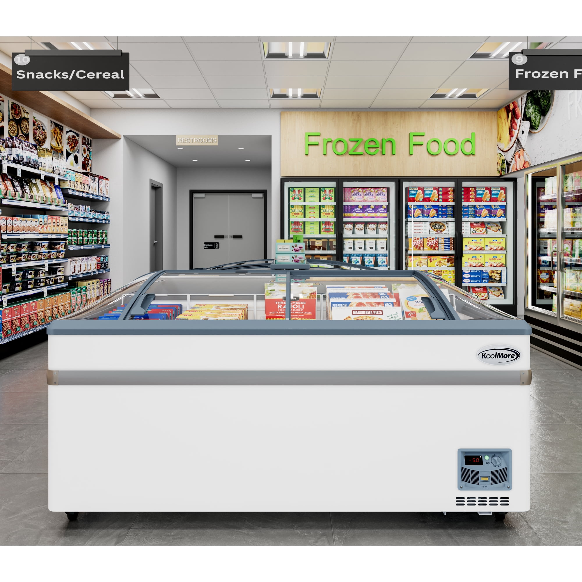 65 Inch Manual Defrost Island Chest Freezer 16 cu. ft. Capacity in White