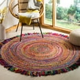 thumbnail image 7 of SAFAVIEH Cape Cod Victoria Braided Area Rug, 4' x 4' Round, Ivory/Denim, 7 of 7