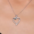 thumbnail image 3 of Gem Stone King 925 Sterling Silver Blue Diamond and White Moissanite Heart Pendant Necklace for Women | 0.17 Cttw | Gemstone April Birthstone | Round 3.5MM | With 18 inch Chain, 3 of 6