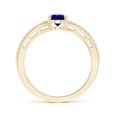 thumbnail image 2 of Angara Natural 0.8 Ct. Tanzanite with Diamond Side Stone Ring in 14K Yellow Gold for Women (Ring Size: 3), 2 of 8
