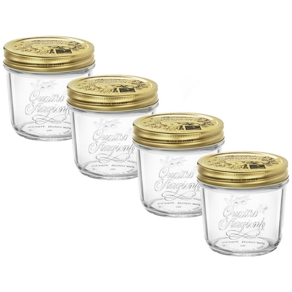 Bormioli Rocco Quattro Stagioni Jar Wide Mouth .20L // 6.75 oz - 4pc set