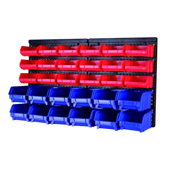 MaxWorks 80694 30-Bin Wall Mount Parts Rack/Storage for your Nuts, Bolts, Screws, Nails, Beads, Buttons, Other Small Parts