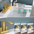 thumbnail image 5 of TVOFEK Waterfall Centerset Bathroom Faucets for 2 or 3 Hole with Metal Pop up Drain and cUPC Hose, 4 inch Brushed Gold Two Handles Basin Sink Faucet for Vanity RV Lavatory, 5 of 16