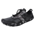 thumbnail image 5 of Rokment Hiking Barefoot Water Shoes for Women Men Beach Swim Pool River Quick Dry Athletic Wide Toe Outdoor Sport Kayaking Boating Rock Climbing Yoga Lake Diving Grey Size 10.5, 5 of 6