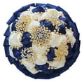 thumbnail image 4 of Bridal Wedding Bouquet Gold Rhinestone Brooch Bouquet for Bride Bridesmaid Quinceanera Satin Rose Artificial Flower Bouquet Wedding Ceremony Bridal Party Bouquet, 4 of 6
