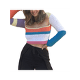 thumbnail image 4 of SAYOO , prendas de punto caladas para mujer, blusas cortas de manga larga con cuello cuadrado de colores variados SAYOO Moda, 4 of 9