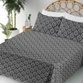 thumbnail image 3 of Ambesonne Damask Fitted & Flat Sheet with Shams 4 Pcs Set, Victorian Curlicue Rococo, Full, White and Charcoal Grey, 3 of 5
