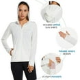 thumbnail image 6 of BALEAF Women's SPF UPF 50+ Sun Protection Long Sleeve Shirt Zip Up Hoodie Jackets Cooling Outdoor Hiking Fishing White S, 6 of 7