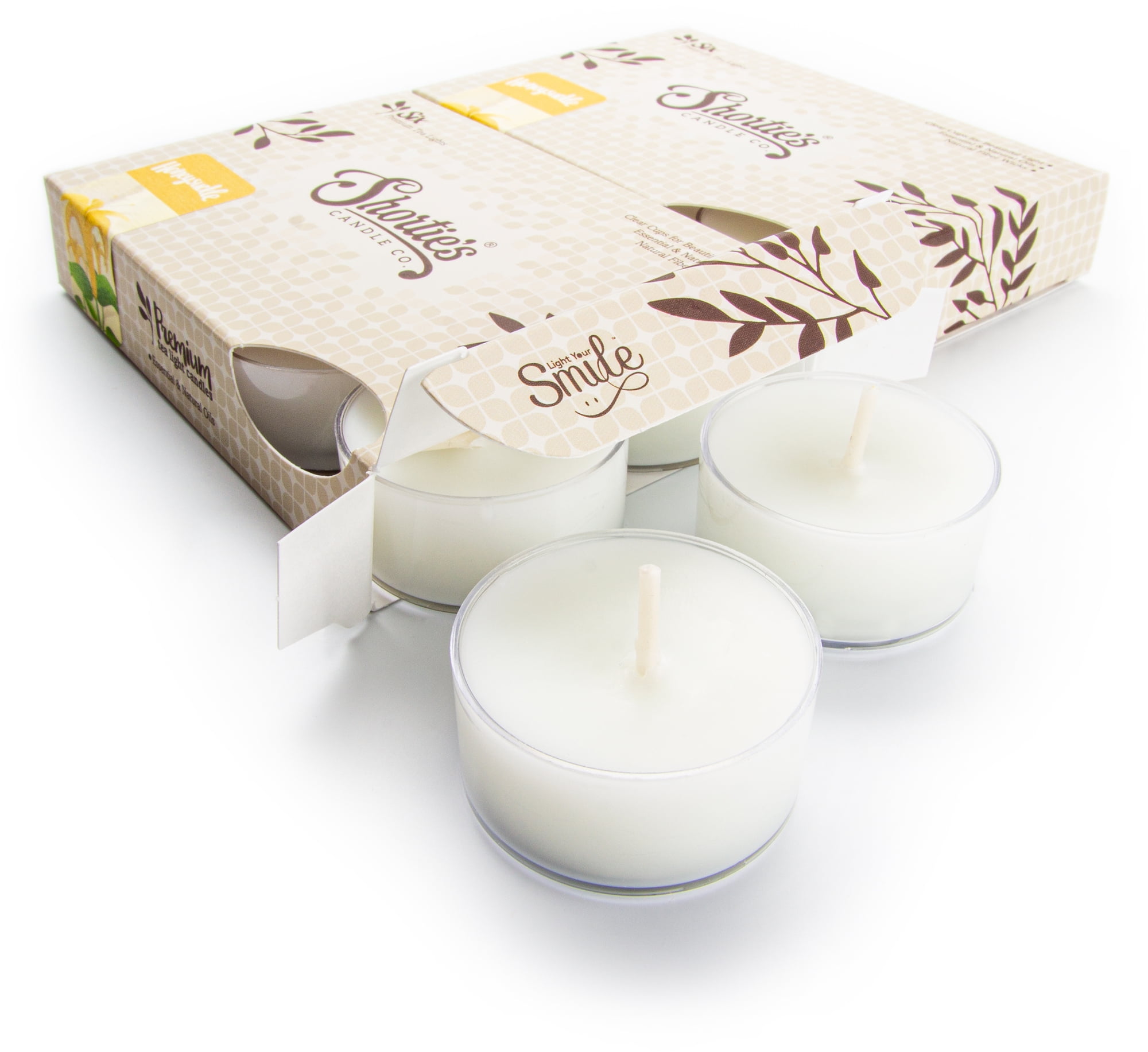 Pure Honeysuckle Tealight Candles Multi Pack - 12 White Premium Scented Tea Lights - Essential & Natural Oils - Shortie's Candle Company