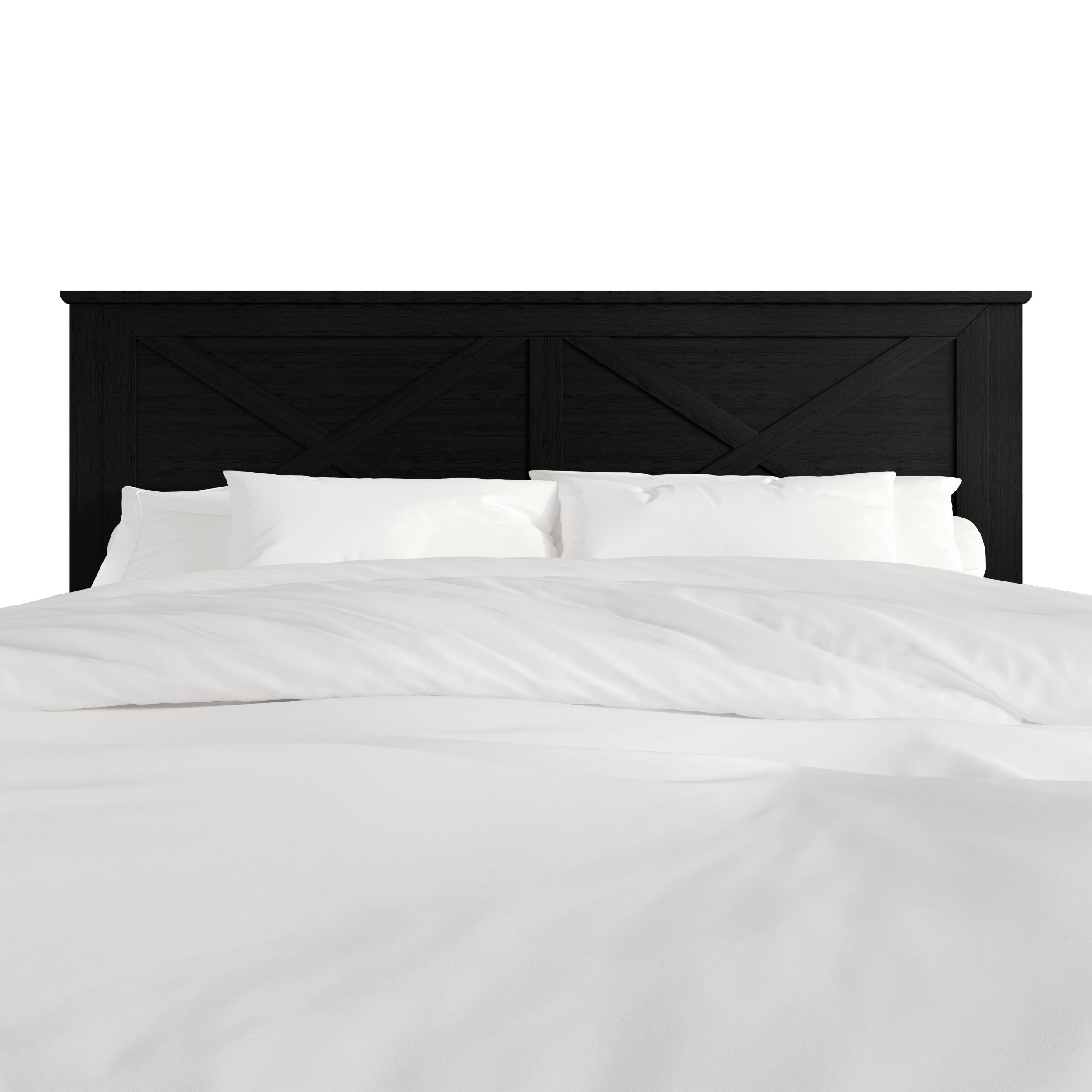 Home Design Raleigh King Wood Headboard, Black