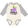thumbnail image 3 of Inktastic Im So Grapeful for You with Cute Grapes Boys or Girls Long Sleeve Baby Bodysuit, 3 of 5