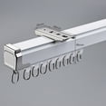 thumbnail image 3 of Curtain Rail Wall Ceiling Curtain Rod, Aluminum Alloy Rail System, Mute Curtain Rail, with Curtain Pulley for Office Home Bathroom, 3 of 8