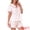 Pink, variant on DARING DIVA Women's Loungewear Ruffle Babydoll Collared Cute Print Pajama Sets M Gray