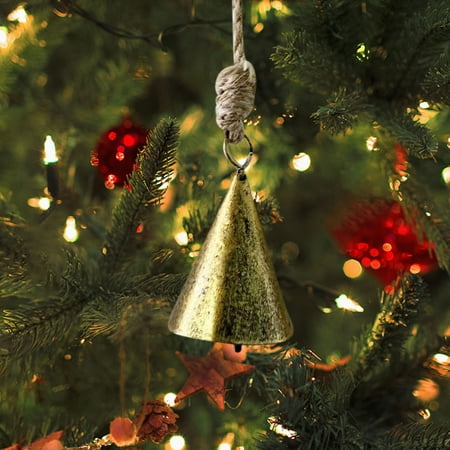 

Teissuly Christmas Decorations Black X Friday Christmas Bell Brass Cow Shabby Style Rustic Metal Hanging Giant Cow Bells Decor Gift