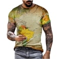 thumbnail image 2 of EGNMCR T-shirts pour Hommes Hommes Manches Courtes Imprimé Couleur Mode Décontracté T-Shirt Hauts Blouse, 2 of 5